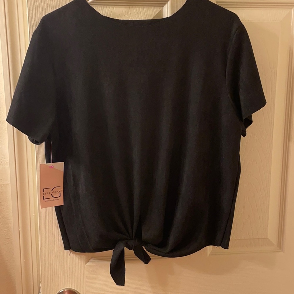 Suede Short Sleeve Top NWT